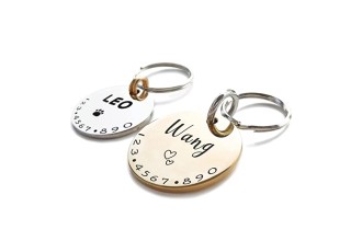 Cats Dogs ID Tags Personalized Lovely Symbols Pets Collar Name Accessories Simple Custom Engraved Products for Extra Small Four Legged Child Necklace Chain Anti-Lost Shiny Stainless Steel Charm